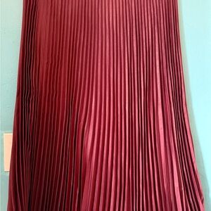 Banana Republic Pleated Skirt in Rich Red Wine